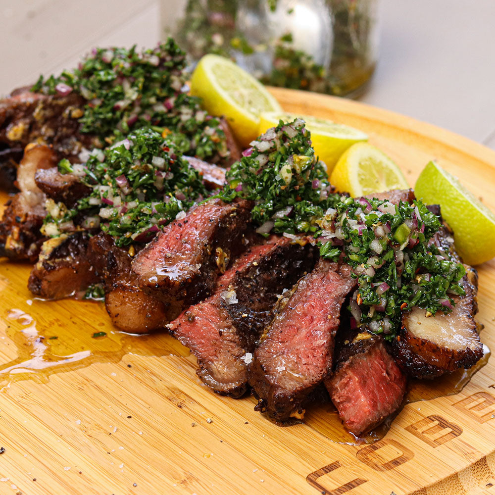 Steak on a cutting board